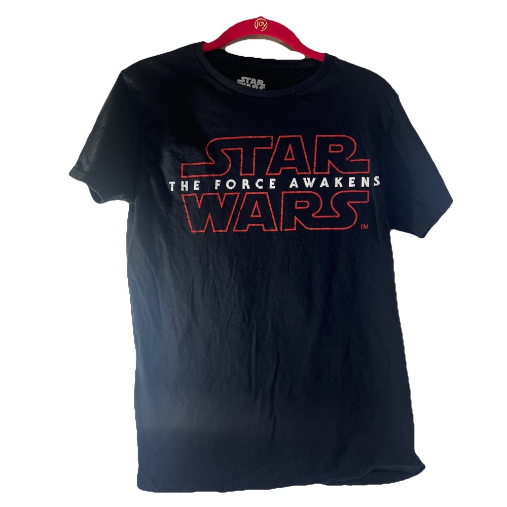 Star Wars Shirt Men's M Black Movie Logo Graphic Tee Shirt‎ The Force Awakens